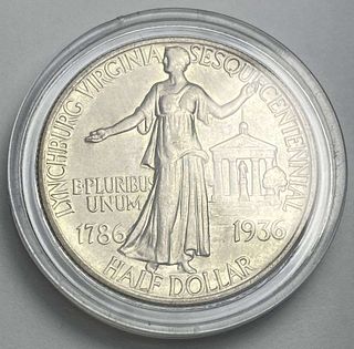 1936 U.S. Lynchburg Virginia Commemorative Silver Half Dollar MS65