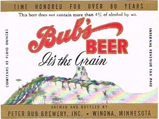 1947 Bub's Beer 12oz CS105-15 Winona Minnesota