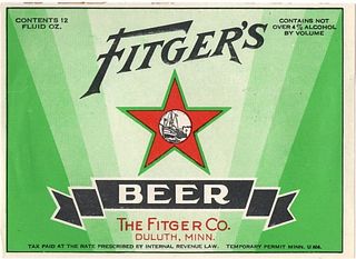 1933 Fitger's Beer 12oz CS79-03 Duluth Minnesota