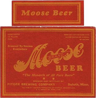 1933 Moose Beer 12oz CS79-02 Duluth Minnesota