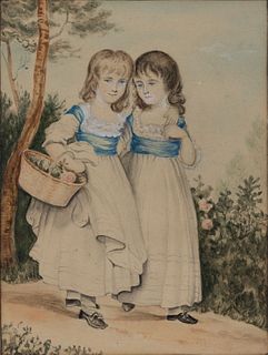BRITISH SCHOOL (19TH / 20TH CENTURY) PAINTING OF TWO GIRLS