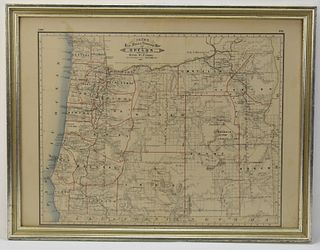 CRAMS RAILROAD AND TOWNSHIP MAP OF OREGON 1883