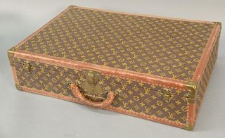 Vintage Louis Vuitton suitcase with two original inside labels, one purchased from Crouch & Fitzgerald N.Y., monogrammed.  18