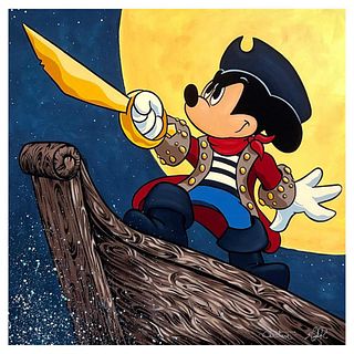 Trevor Carlton & Stephen Reis, "Pirate Mickey" Limited Edition on Canvas from Disney Fine Art, Numbered and Hand Signed by both Artists with Letter of