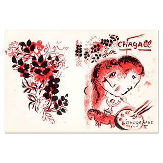 Marc Chagall (1887-1985), "Lithographe III" Original Lithograph, Plate Signed with Letter of Authenticity.