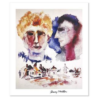 Henry Miller (1891-1980), "Lovers Dreaming" Limited Edition on Paper, Numbered and Hand Signed with Letter of Authenticity.