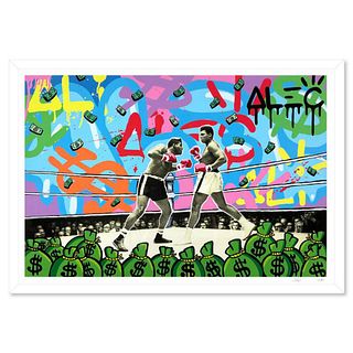 Alec Monopoly, "Ali #3" Framed Limited Edition, Numbered 106/150 and Hand Signed with Certificate of Authenticity.