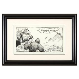 Bizarro, "Queen Kong" is a Framed Original Pen & Ink Drawing by Dan Piraro, Hand Signed with Letter of Authenticity.