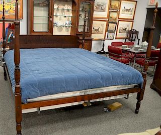 Eldred Wheeler custom cherry king size bed with arched canopy top. 
(bedstead only) 
ht. 84in. to top of canopy 
ht. total of