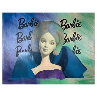 Steve Kaufman (1960-2010), "Barbie" Hand Signed Hand Pulled Silkscreen Mixed Media on Canvas with LOA.