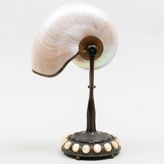 Tiffany Studios Patinated Bronze Nautilus Lamp