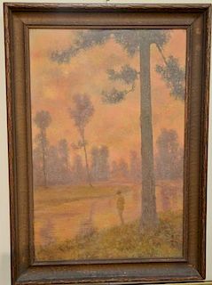 Edward D. Bradstreet (1878-1921) 
oil on canvas 
Nude in the Forest 
unsigned 
30" x 21" 
Provenance: Sold by Mystic Fine Art