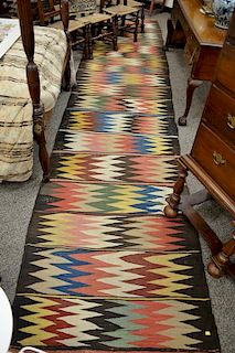 Southwest U.S. wool runner, late 19th century.  3'5" x 16'7"    Provenance: Property from Credit Suisse's Americana Collectio