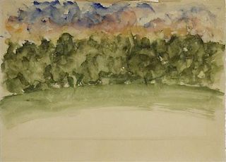 Arnold Friedman, (American, 1874-1946), Park Scene with Landscape (verso)