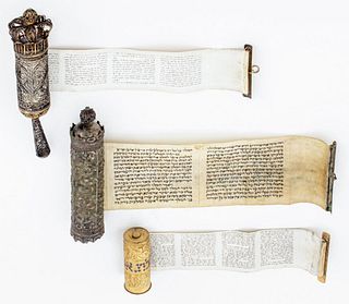 Antique Scrolls of Esther in Metal Cases, 3