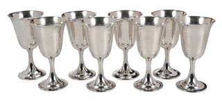 Set of Eight Lord Saybrook International Sterling Goblets