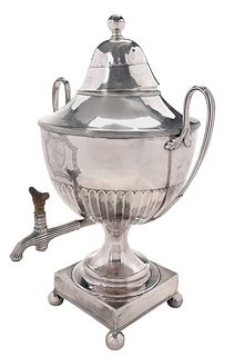 George III English Silver Hot Water Urn, Andrew Fogelberg & Stephen Gilbert