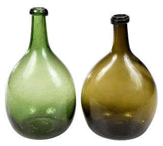 Two Early Glass Chestnut Bottles