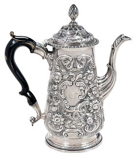 George III English Silver Coffee Pot, James Kirkup