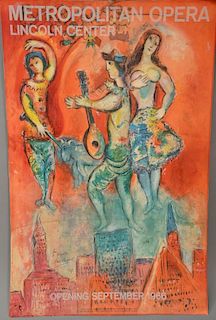 Marc Chagall (1887-1985) 
poster 
Metropolitan Opera Lincoln Center Opening, September 1966 
marked lower right: Printed in F
