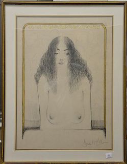 Frank Gallo (b. 1933) 
pencil drawing 
young nude 
signed lower right: Frank Gallo 
33 1/2" x 24"