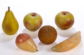 ASSORTED STONE FRUIT, LOT OF SIX PIECES