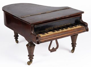 AUSTRIAN ROSEWOOD GRAND PIANO-FORM MUSICAL JEWELRY BOX