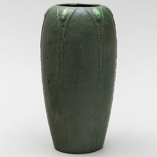 Grueby Faience Company Green Glazed Earthenware Vase