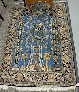 Qum Oriental throw rug. 
3'7" x 5'3"