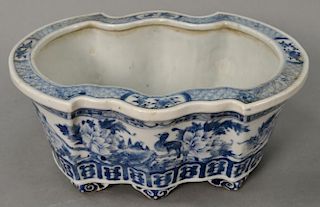 Chinese blue and white porcelain bat shaped planter on six footed base. 
height 4 3/4 inches, length 11 inches