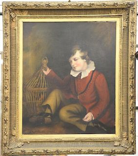 After Reynolds 
oil on canvas 
Boy with Birdcage 
unsigned  
30" x 24"