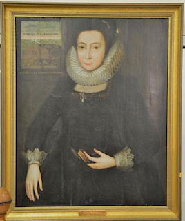 After Peeter Jansz Pourbus (1523-1584)  oil on cradled panel  Mary Stuart, Queen of Scots  written in hairpiece: Mary Regina 