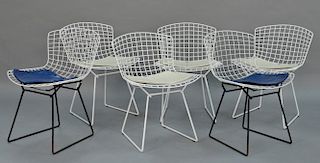 Set of six Bertoia for Knoll wire chairs.