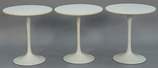 Set of three Eero Saarinen Knoll style tulip end tables. 
height 19 3/4 inches, diameter 18 inches