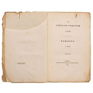 Lord Byron (George Gordon Byron). The Siege of Corinth. A Poem - Parisina. A Poem. London: Printed for John Murray, 1816...
