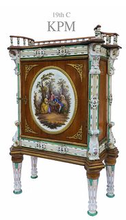 A Magnificent German KPM Figural Cabinet, 19th C.