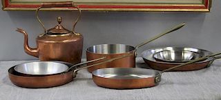 Lot of Vintage Copper Cooking Cookware.