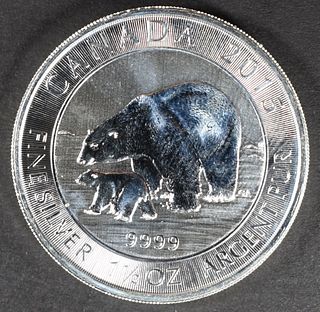 2015 1.5 OZ  POLAR BEAR & CUB .999 SILVER COIN