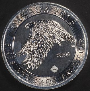 2016 1.5 OZ CANADIAN SNOW FALCON .999 SILVER COIN
