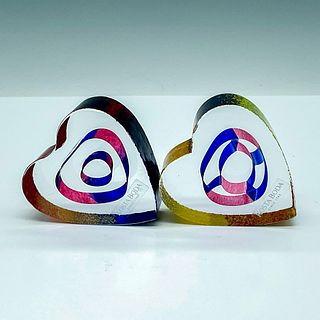Pair of Kosta Boda My Heart Mini Sculptures Bertil Vallien