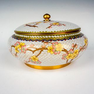 Chinese Cloisonne Floral Covered Bowl