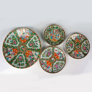 4pc Vintage Chinese Porcelain Hand Painted Plates and Bowl