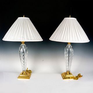 Pair of Waterford Crystal Table Lamps, Glencar
