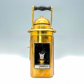 Antique Brass Ships Binnacle Oil Lamp, Barton's Burner Co.