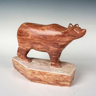 H. Yazzie Soapstone Sculpture of a Polar Bear, Signed