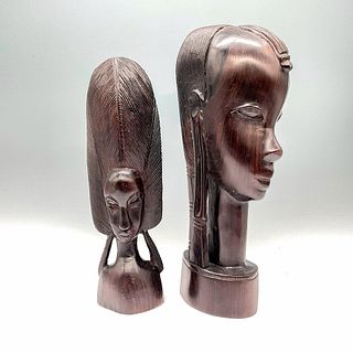 Pair of Ebony Wood African Sculptures