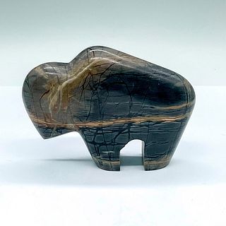 Vintage Carved Stone Buffalo Figurine