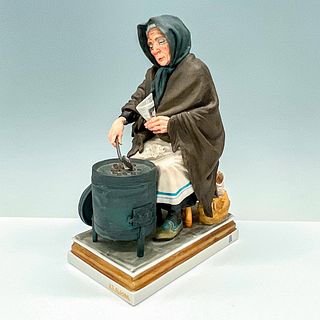 Algora Porcelain Figurine, Woman Selling Chestnuts
