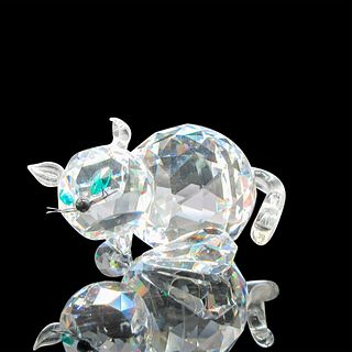 Asfour Crystal Figurine, Cat with Emerald Eyes