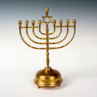 Vintage Judaica Brass Musical Menorah